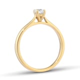 Goldsmiths 9ct Yellow Gold 0.33cttw Round Brilliant Cut Solitaire Diamond Engagement Ring