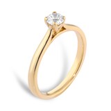 Goldsmiths 9ct Yellow Gold 0.33cttw Round Brilliant Cut Solitaire Diamond Engagement Ring