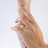 Goldsmiths 18ct Yellow Gold 1.00cttw Oval Cut Solitaire Diamond Heavy Set Engagement Ring