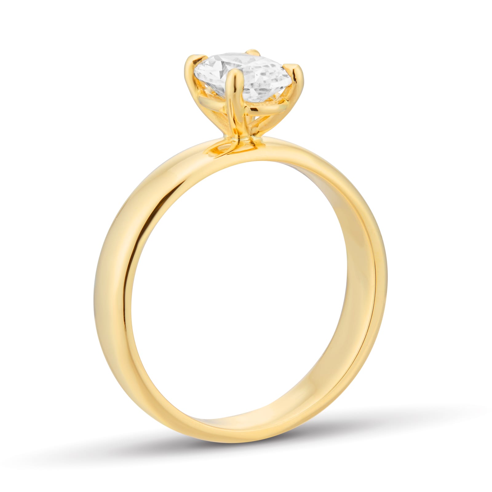 Goldsmiths 18ct Yellow Gold 1.00cttw Oval Cut Solitaire Diamond Heavy Set Engagement Ring Goldsmiths 18ct Yellow Gold 1.00cttw Oval Cut Solitaire Diamond Heavy Set Engagement Ring