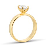 Goldsmiths 18ct Yellow Gold 1.00cttw Oval Cut Solitaire Diamond Heavy Set Engagement Ring