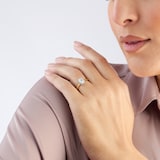 Goldsmiths 18ct Yellow Gold and White Gold 0.60cttw Oval Cut Diamond Halo Engagement Ring
