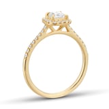 Goldsmiths 18ct Yellow Gold 0.60cttw Princess Cut Diamond Halo Engagement Ring