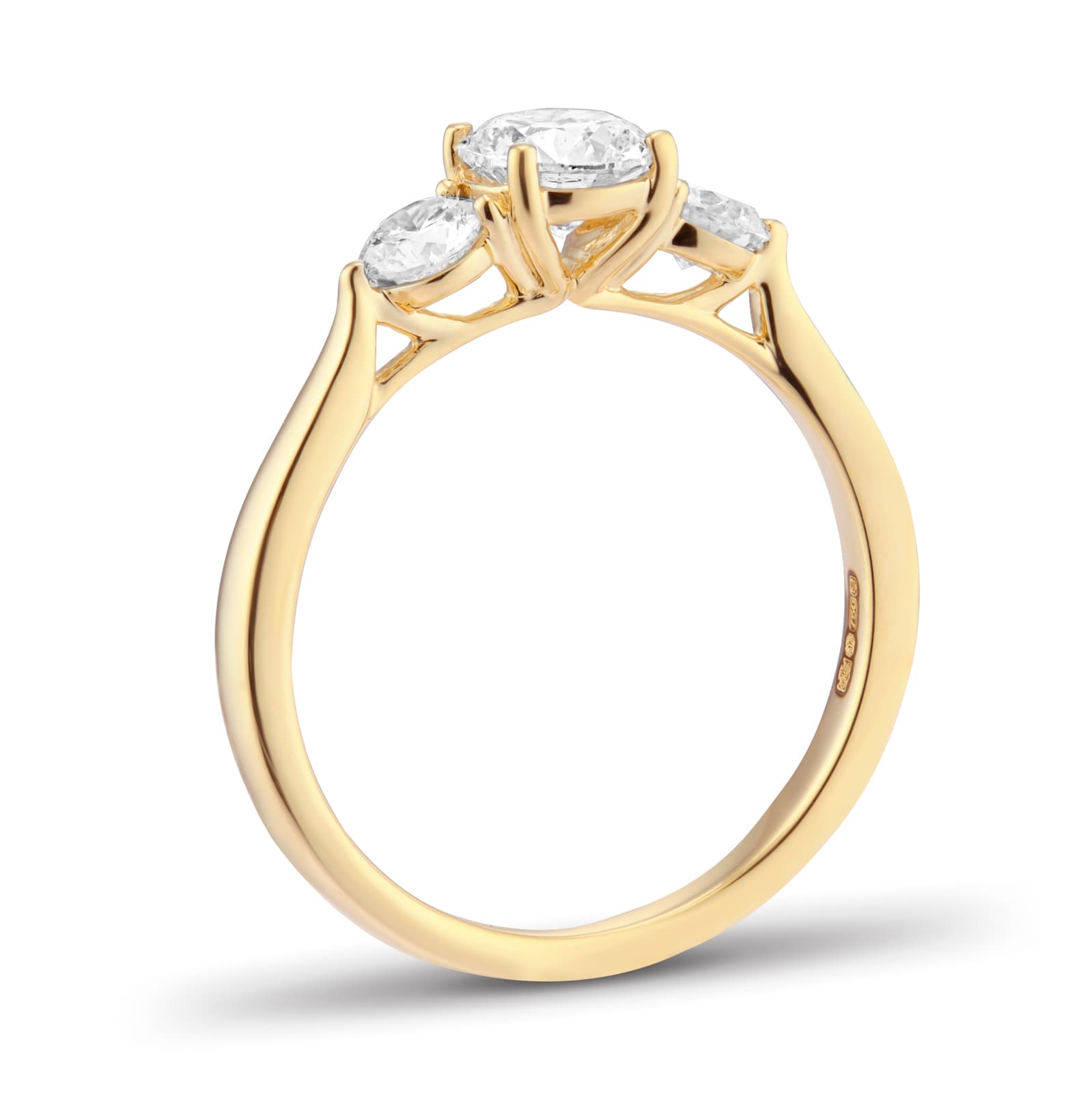 Goldsmiths 18ct Yellow Gold 1.00cttw Round Brilliant Cut Three Stone Engagement Ring Goldsmiths 18ct Yellow Gold 1.00cttw Round Brilliant Cut Three Stone Engagement Ring