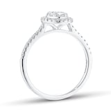 Goldsmiths 9ct White Gold 0.50ct Oval Cluster Diamond Engagement Ring