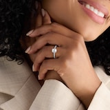 Goldsmiths Platinum 0.80cttw Emerald Diamond Halo Engagement Ring