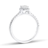 Goldsmiths Platinum 0.80cttw Emerald Diamond Halo Engagement Ring