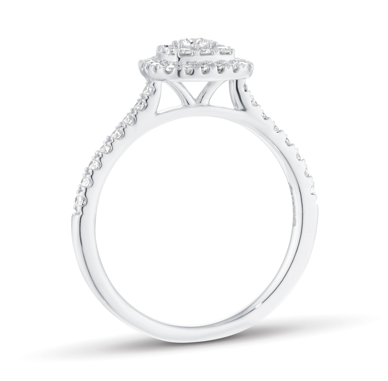 Goldsmiths 9ct White Gold 0.50ct Cushion Cluster Diamond Engagement Ring