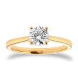 Goldsmiths 18ct Yellow Gold 1.00cttw Round Brilliant Cut Diamond Solitaire Engagement Ring