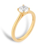 Goldsmiths 18ct Yellow Gold 1.00cttw Round Brilliant Cut Diamond Solitaire Engagement Ring