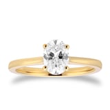Mappin & Webb 18ct Yellow Gold 0.80cttw Oval Cut Solitaire Diamond Ring