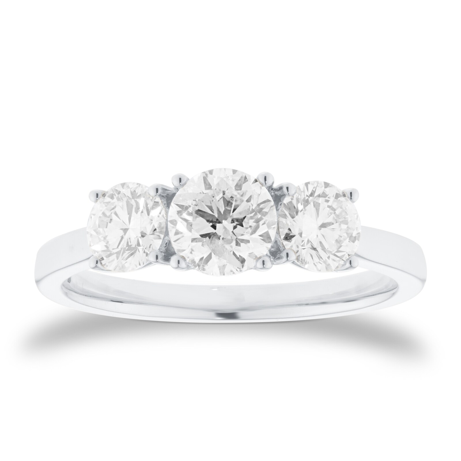 Mappin & Webb Platinum 1.50cttw Round Brilliant Cut Diamond Three Stone Engagement Ring