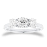Mappin & Webb Platinum 1.50cttw Round Brilliant Cut Diamond Three Stone Engagement Ring - Ring Size K