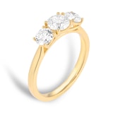 Mappin & Webb 18ct Yellow Gold 1.50cttw Round Brilliant Cut Diamond Three Stone Engagement Ring