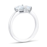 Goldsmiths Platinum 1.6ct Pear & Emerald Cut Diamond Toi Et Moi Engagement Ring