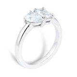 Goldsmiths Platinum 1.6ct Pear & Emerald Cut Diamond Toi Et Moi Engagement Ring