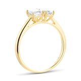 Goldsmiths 18ct Yellow Gold 1.20cttw Diamond Pear & Emerald Cut Engagement Ring
