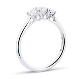 Goldsmiths Brilliant Cut 3 Stone 0.50 Carat Diamond Engagement Ring In 18 Carat White Gold