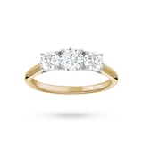 Goldsmiths Brilliant Cut 3 Stone 1.00 Carat Diamond Engagement Ring In 18 Carat Yellow Gold
