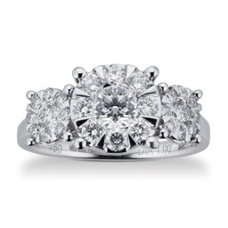 06030932 - 18ct White Gold 1.00 Carat Total Weight Diamond Three Stone Ring