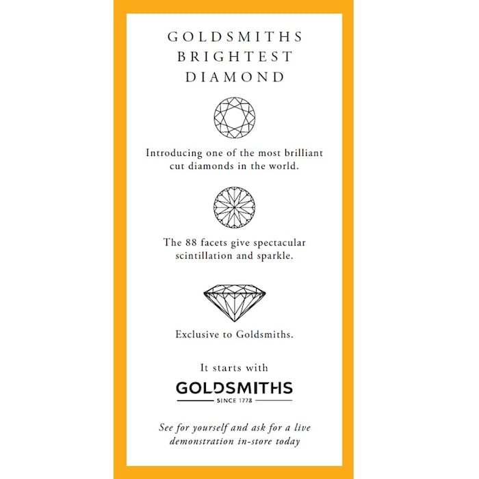 Goldsmiths 18ct White Gold 0.50 Carat Three Stone 88 Facet Diamond Ring
