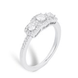 Goldsmiths 18ct White Gold Halo Cushion 0.47cttw Goldsmiths Brightest Diamond Ring