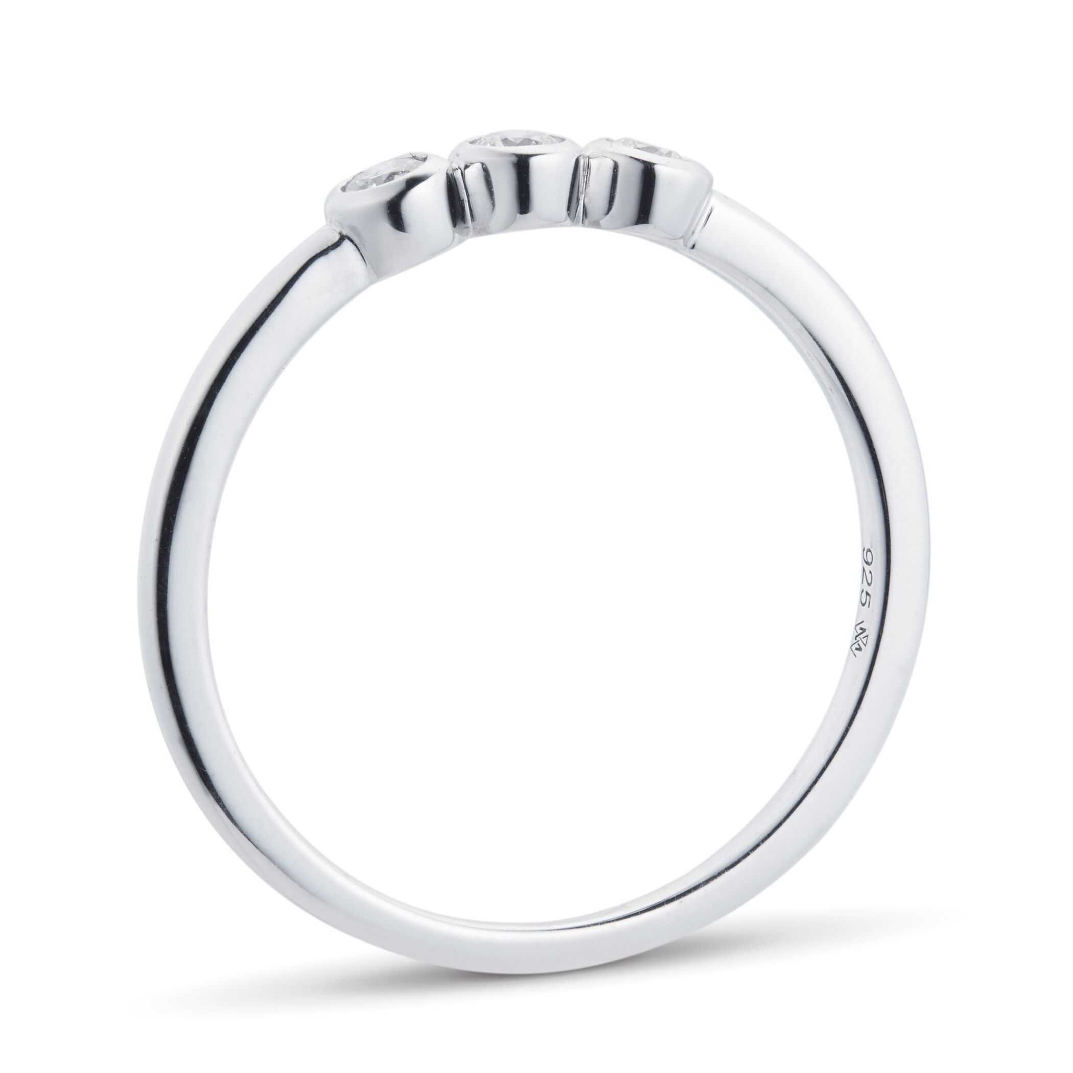 Mappin & Webb Gossamer Silver 0.15cttw 3 Stone Ring
