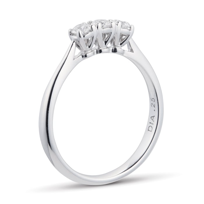 Goldsmiths 9ct White Gold 0.20ct Diamond Illusion Three Stone Ring