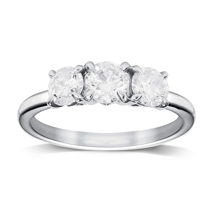 Goldsmiths Platinum 1.00cttw Diamond Three Stone Engagement Ring