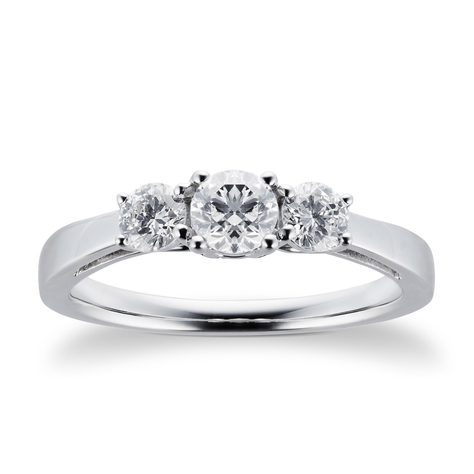 Goldsmiths Platinum 0.70cttw Goldsmiths Brightest Diamond Three Stone Engagement Rings Goldsmiths Platinum 0.70cttw Goldsmiths Brightest Diamond Three Stone Engagement Rings