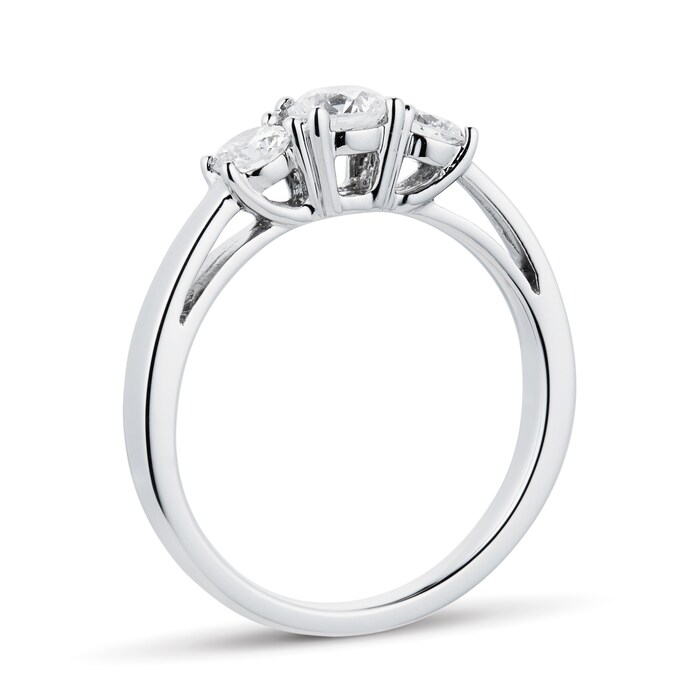Goldsmiths Platinum 0.70cttw Goldsmiths Brightest Diamond Three Stone Engagement Rings