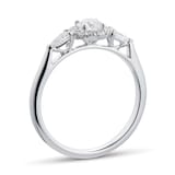 Goldsmiths Platinum 0.55cttw Diamond Brilliant Cut Halo & Pear Shoulders Engagement Ring