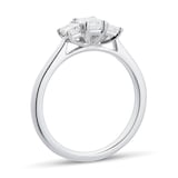 Goldsmiths Platinum 0.76cttw Emerald Cut Diamond Three Stone Engagement Ring