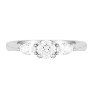 Mappin & Webb Belvedere Platinum 0.75cttw Brilliant Cut 3 Stone Engagement Ring