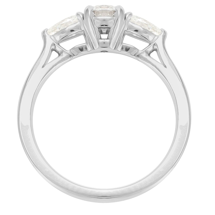 Mappin & Webb Belvedere Platinum 0.75cttw Brilliant Cut 3 Stone Engagement Ring - Ring Size K