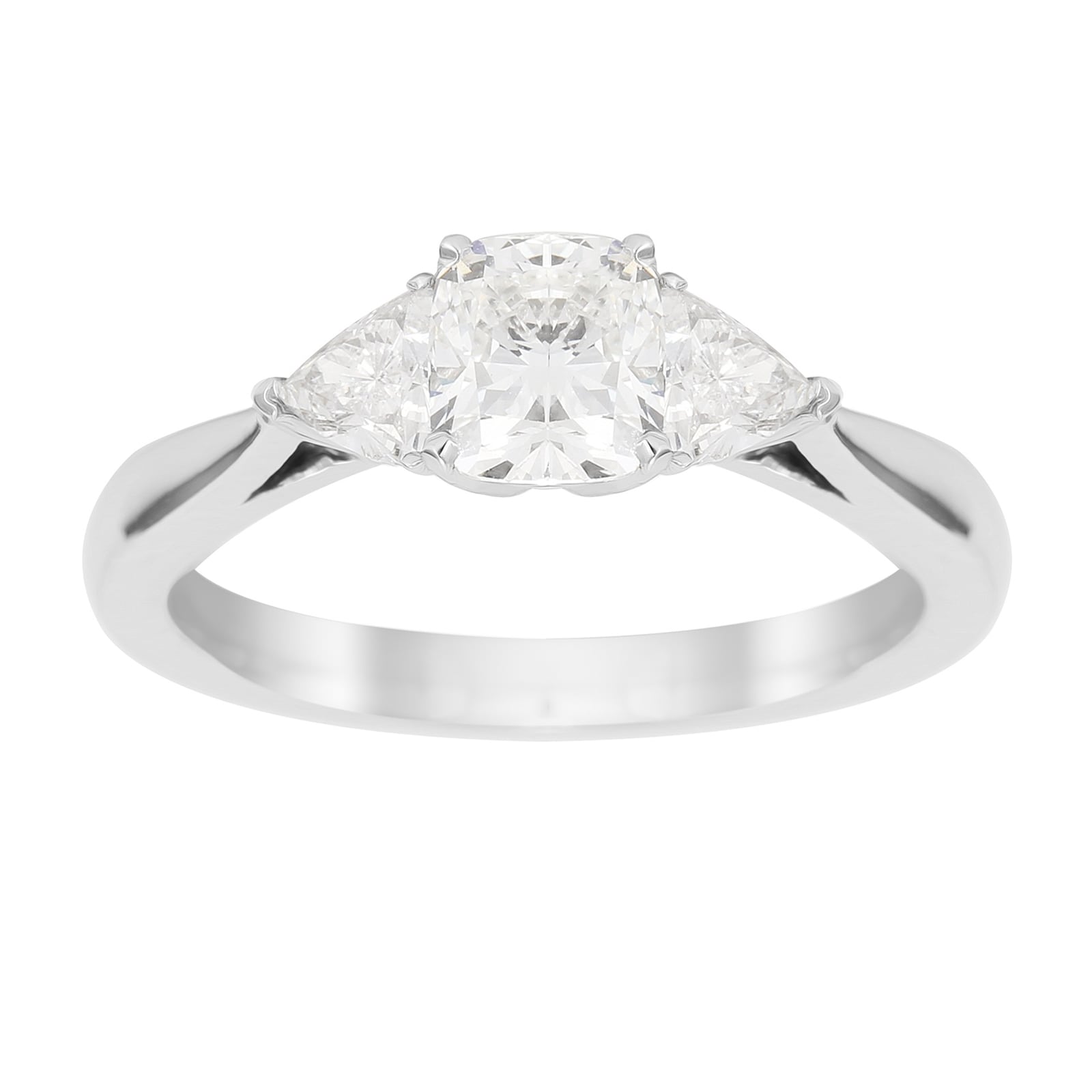 Mappin Webb Belvedere Platinum 0 85cttw Cushion Cut 3 Stone Engagement Ring J4323d 1l 085n Mappin And Webb