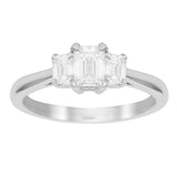 Mappin & Webb Belvedere Platinum 1.00cttw Emerald Cut 3 Stone Engagement Ring