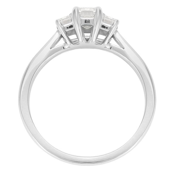 Mappin & Webb Belvedere Platinum 1.00cttw Emerald Cut 3 Stone Engagement Ring