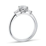 Goldsmiths 18ct White Gold 0.80cttw Round & Baguette Diamond Engagement Ring