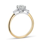 Goldsmiths 18ct Yellow Gold 0.80cttw Round & Baguette Diamond Engagement Ring
