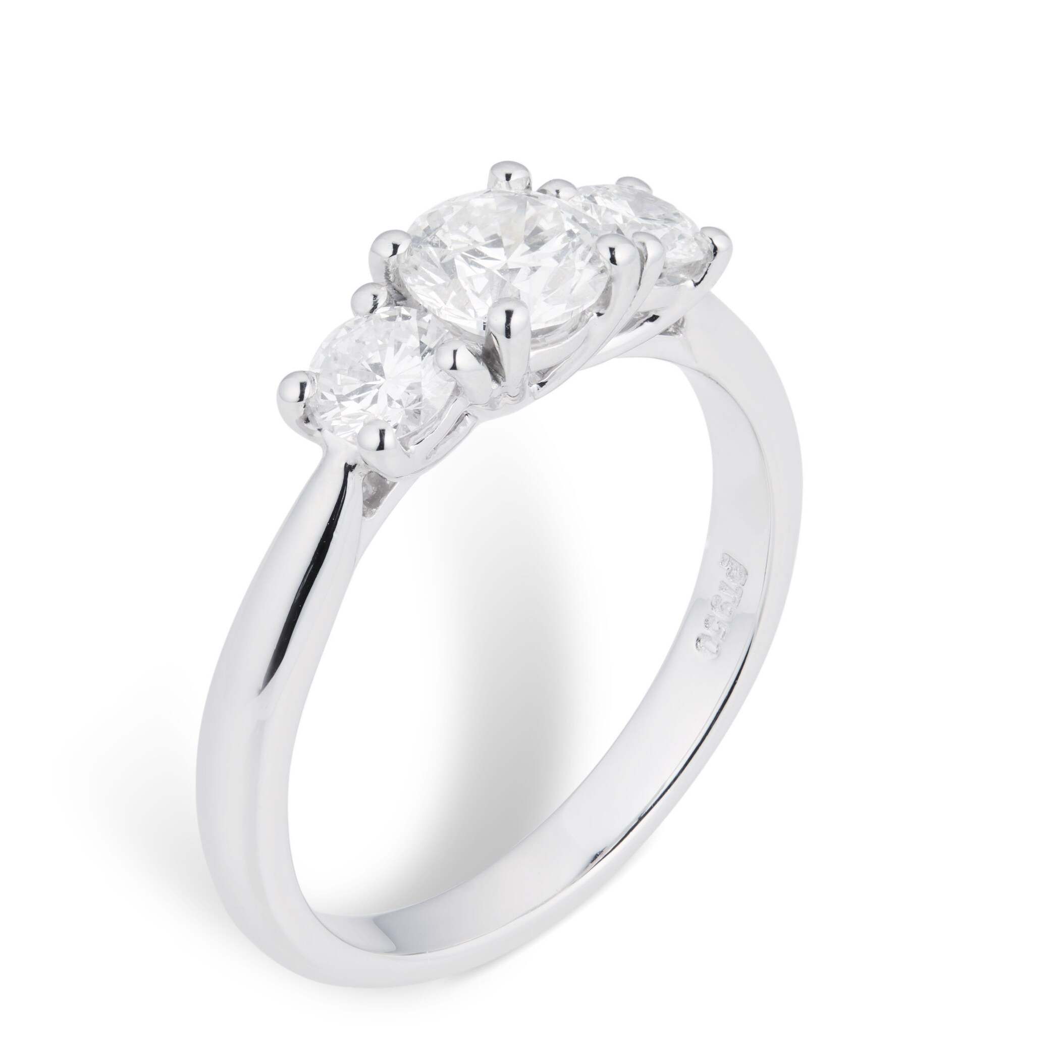 Mappin & Webb Platinum 1.00cttw Diamond 3 Stone Ring