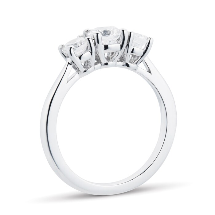 Goldsmiths Platinum 0.75cttw Three Stone Brilliant Cut Diamond Ring