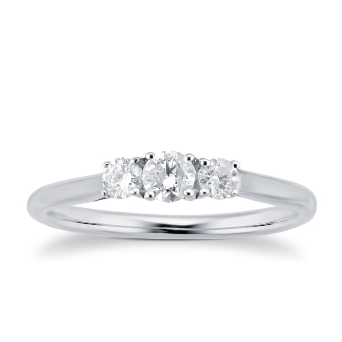 Goldsmiths 9ct White Gold 0.25cttw Three Stone Diamond Ring