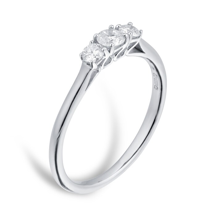 Goldsmiths 9ct White Gold 0.25cttw Three Stone Diamond Ring