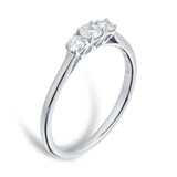 Goldsmiths 9ct White Gold 0.25cttw Three Stone Diamond Ring