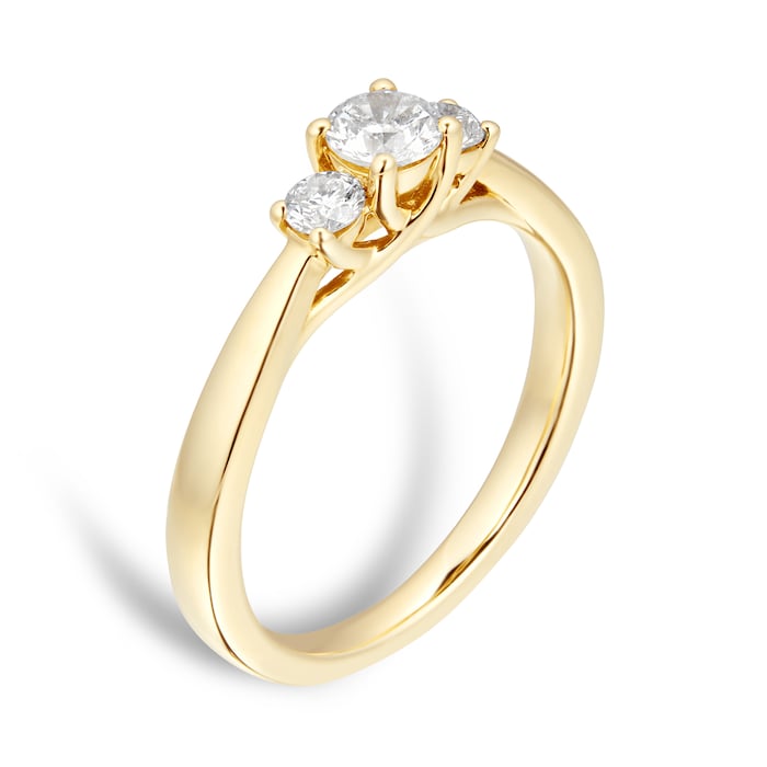 Goldsmiths 18ct Yellow Gold 0.50cttw Diamond Three Stone Ring