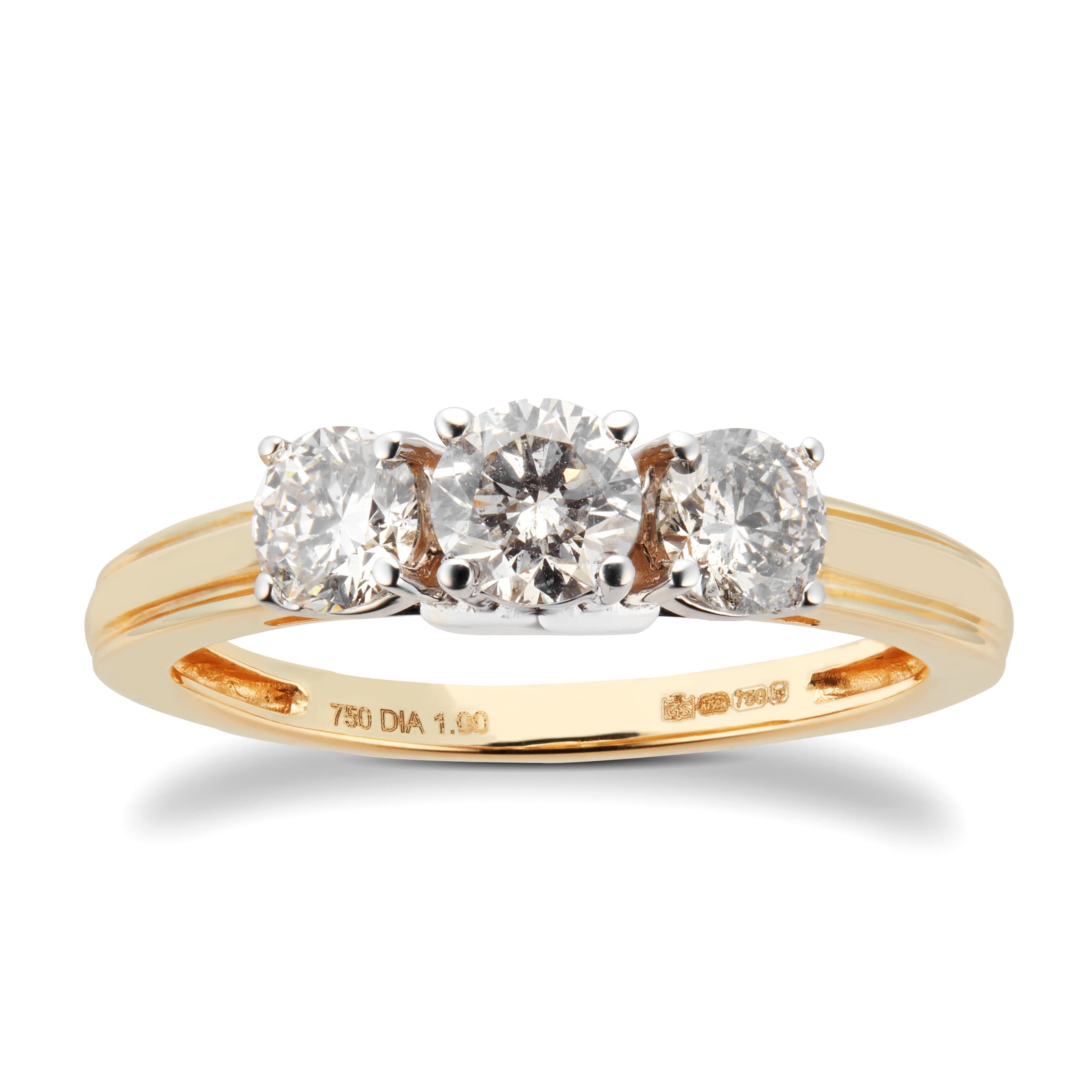 goldsmiths 3 stone diamond ring