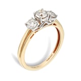 Goldsmiths 18ct Yellow Gold 1.00cttw 3 stone Diamond Ring