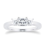 Goldsmiths 18ct White Gold 0.74cttw Princess Cut Diamond Three Stone Engagement Ring
