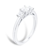 Goldsmiths 18ct White Gold 0.74cttw Princess Cut Diamond Three Stone Engagement Ring